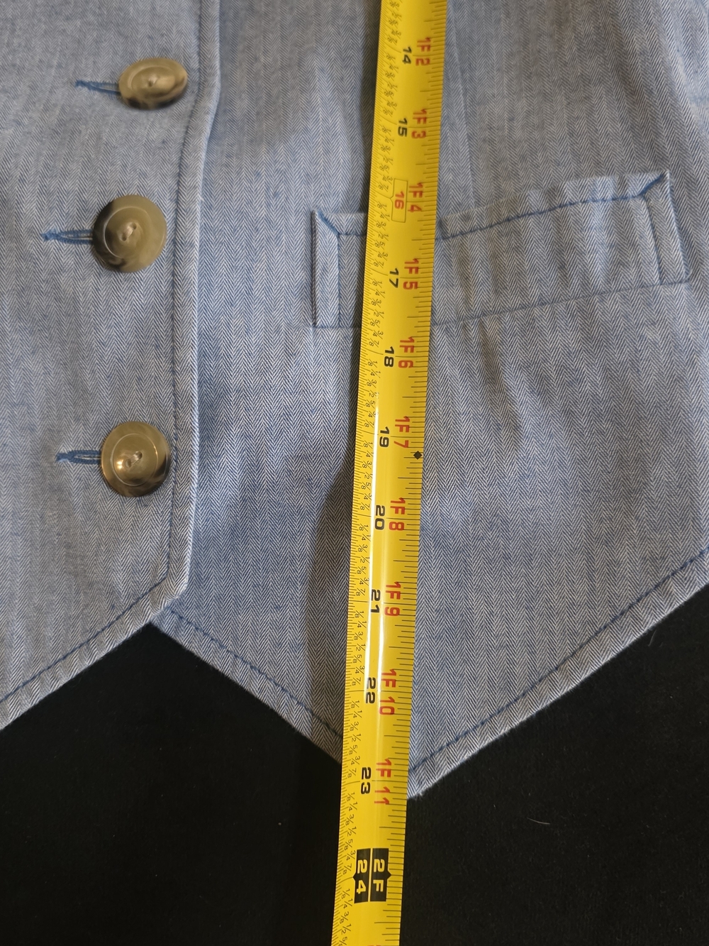 Marc Jacobs Light Blue Denim Look Button Vest - Picture 8 of 8